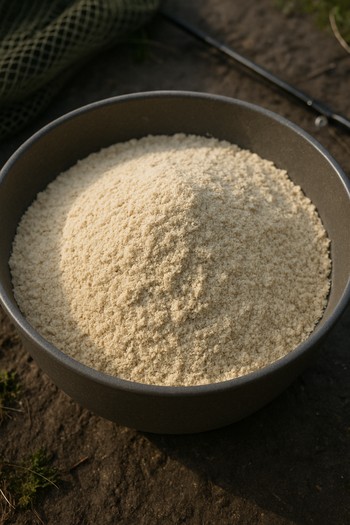 Light feeder mix in a shallow bowl with pellets and crumbs