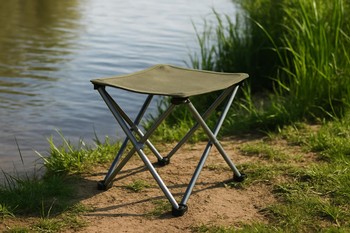 Low stool placed at the margin for a closer view of the water